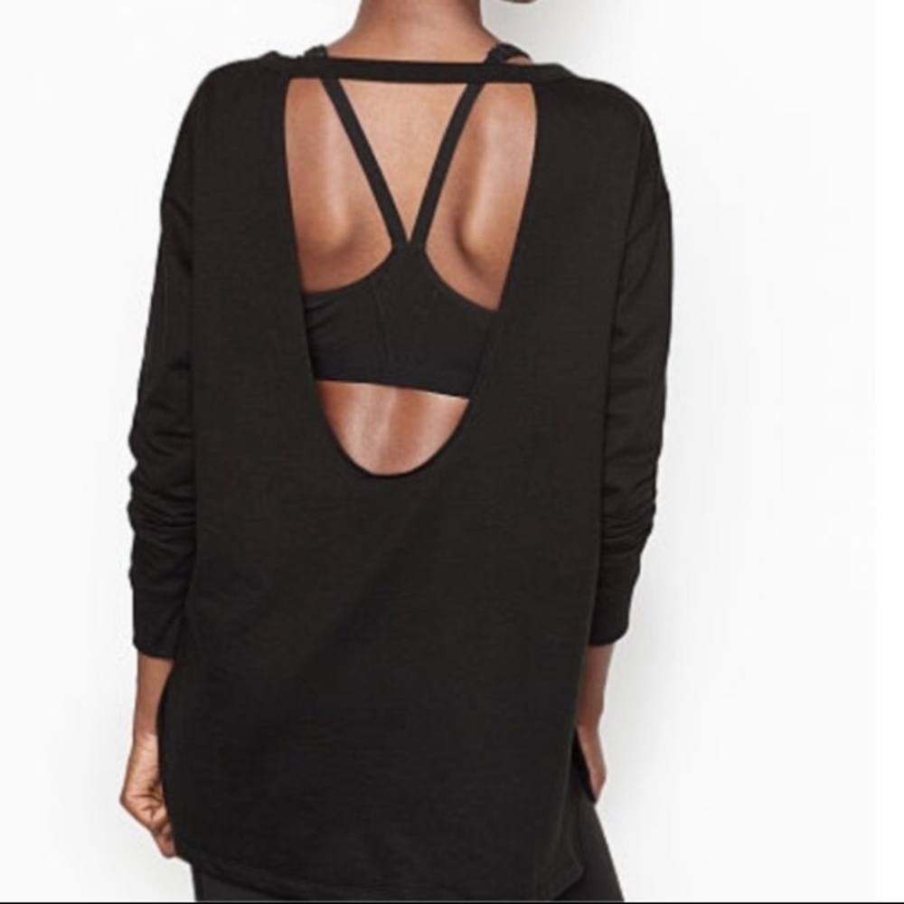 NWT Victoria’s Secret Sport: Rare 🔥Ex Lg Beige Open Back Workout Logo Tunic - Picture 5 of 5